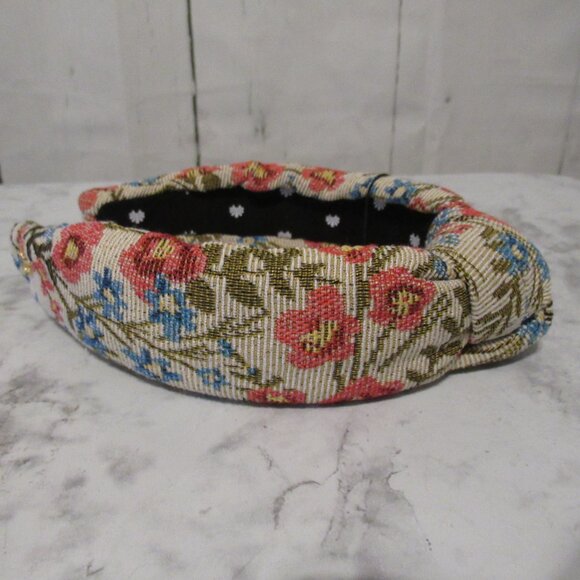 New Lele Sadoughi Headband Floral Brocade Knotted - Picture 9 of 12